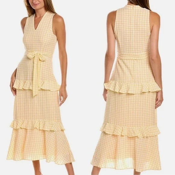 Taylor Dresses & Skirts - Taylor Maxi In Yellow And White Gingham Size 14 NWT Kentucky Derby Dress